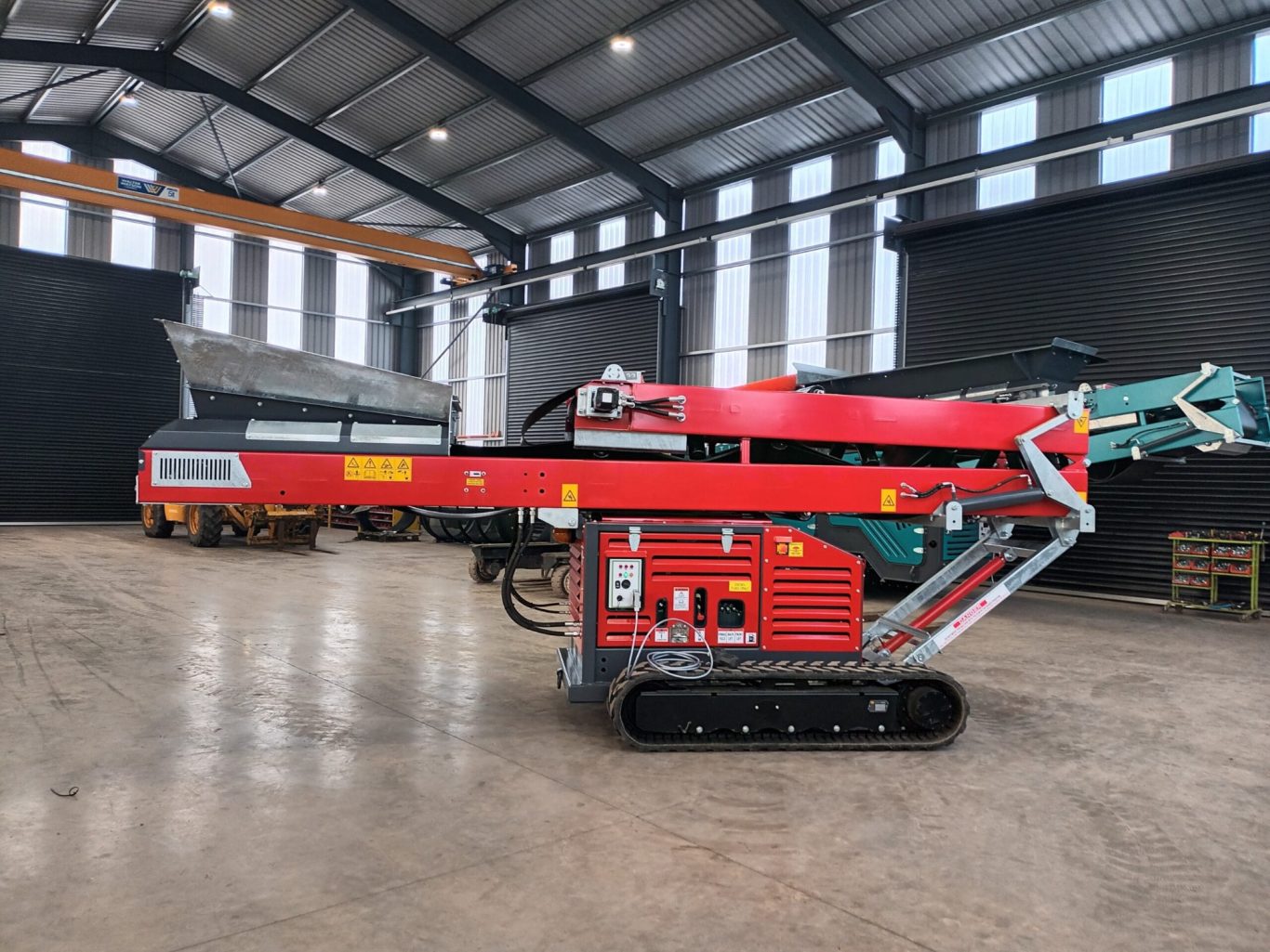 30ft conveyor on tracks made to your spec with loading hopper the conveyor shop