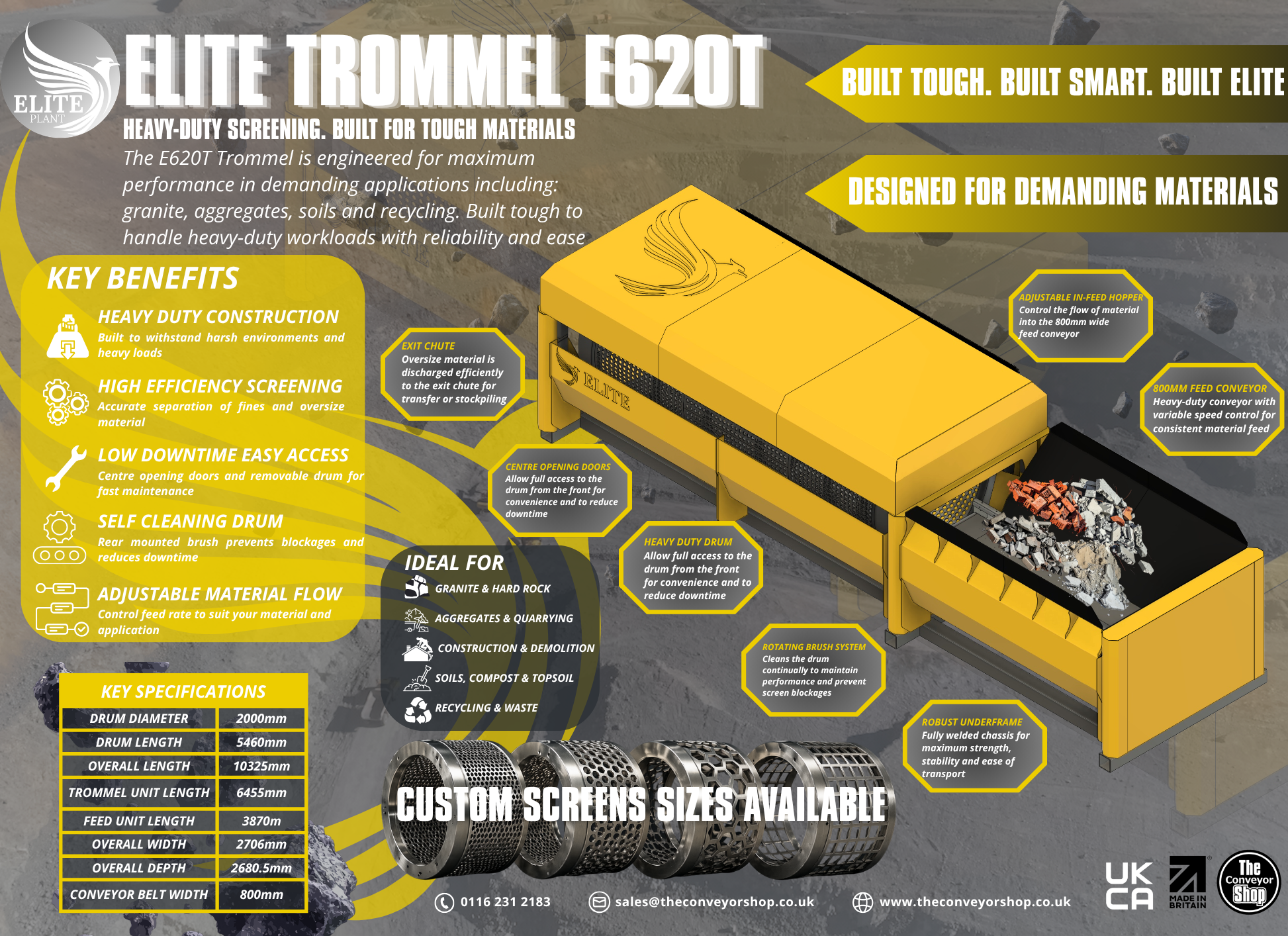 Elite E620T Trommel Screen – Heavy Duty Screening for Aggregates & Recycling