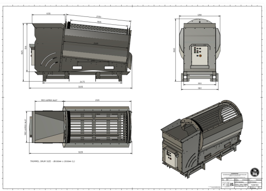 mini Trommel with fold out legs from the conveyor shop